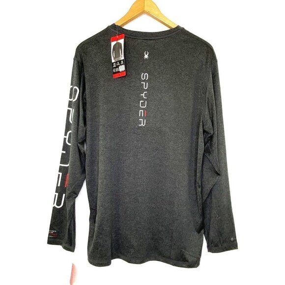 Spyder Swim Rashguard Shirt Mens size Medium Long Sleeve UPF 50+ Swimwear Gray - Picture 2 of 10